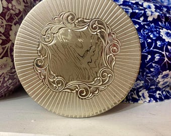 Rund Silber Ton 5th Avenue Vintage Compact