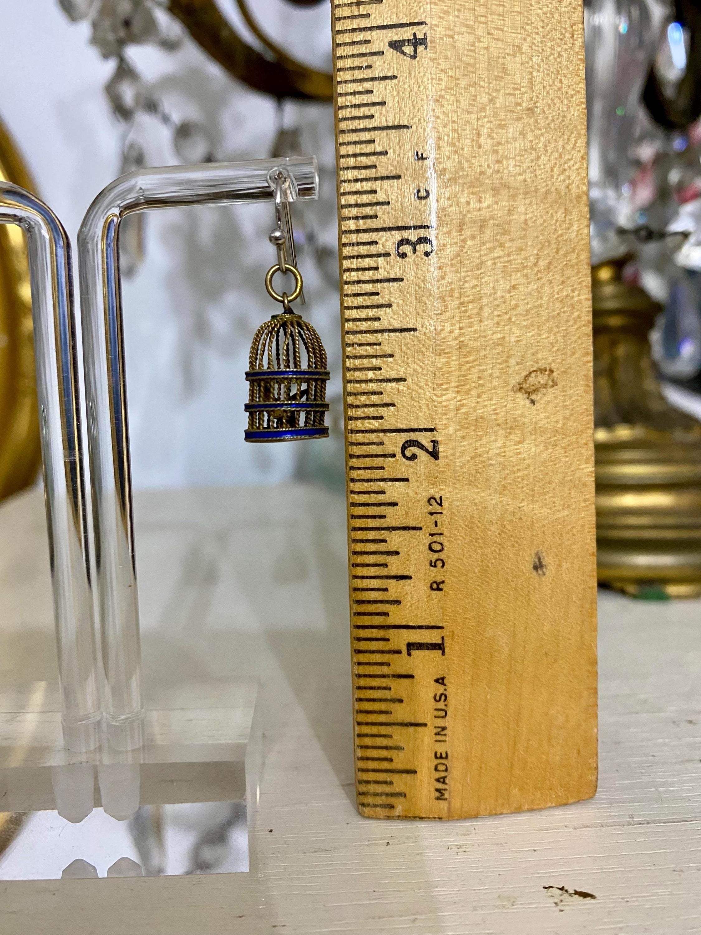 YAZILIND Orecchini Pendenti Bohemien, Gabbia Per Uccelli Vintage, Bronzo, 6x2 Cm, In Lega