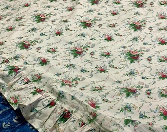 Ralph Lauren Flat  Twin Sheet Blaine Ruffle Edge USA