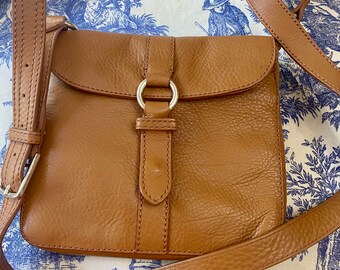 Cole Haan  Pebbled Leather Crossbody Cognac Vintage Small Shoulder Bag
