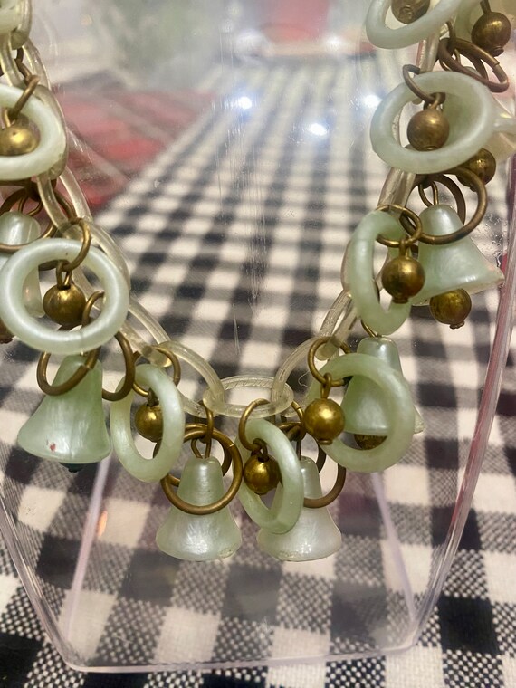 Celluloid  Necklace Bells Rings Vintage Early Mid… - image 2