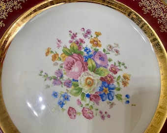 Salem China Aristocrat Plate Set, 23K Gold Trim, Tea Party Decor