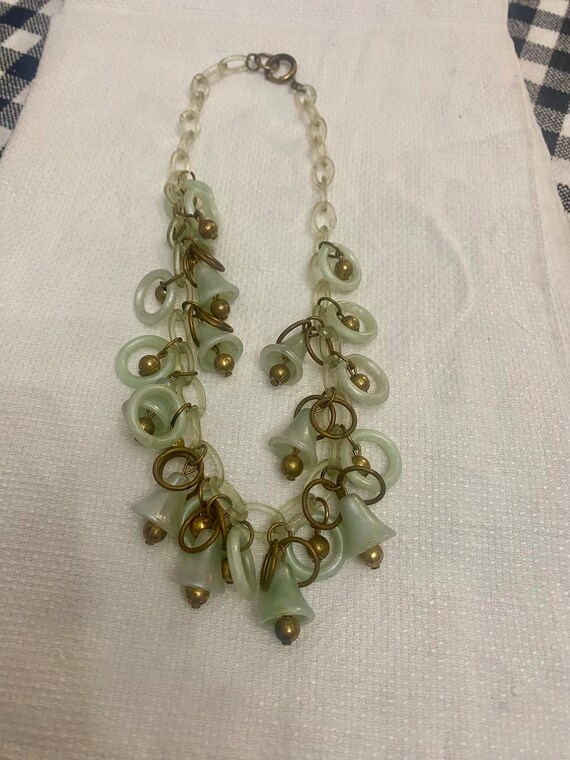 Celluloid  Necklace Bells Rings Vintage Early Mid… - image 3