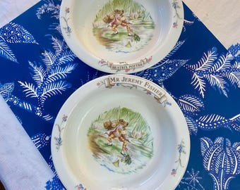 Beatrix Potter Mr. Jeremy Fisher Frog Bowl, Royal Albert Bone China Set of Two