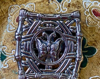 John Hardy Silver Square Butterfly Pattern Accessory Small Clip