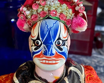 Vintage Chinese Carnival Painted Face Porcelain Face and  Hand and Feet  Puppet