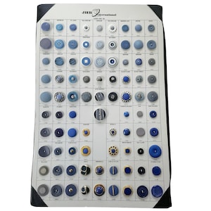 Échantillon de cartes vintage de boutons pour vendeur international JHB