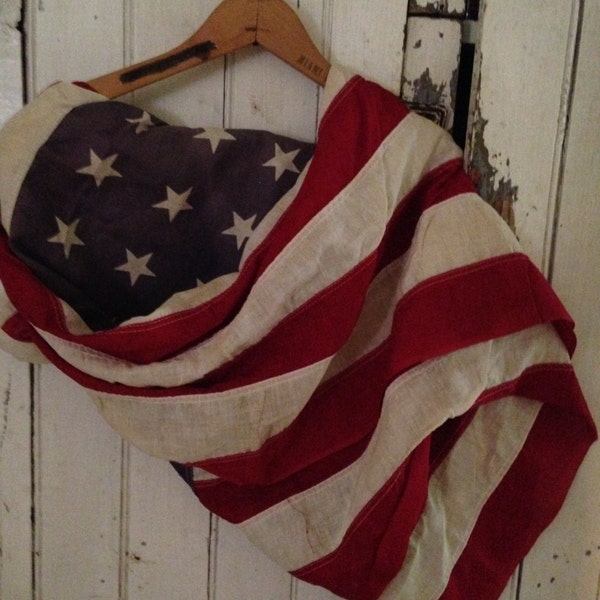 Vintage 48 étoiles, 1912-1959 US drapeau américain, Americana, 60 « x 36 » lin coton, collectionner, patriotique, WWI, WWII, guerre de Corée, ancien combattant, à collectionner