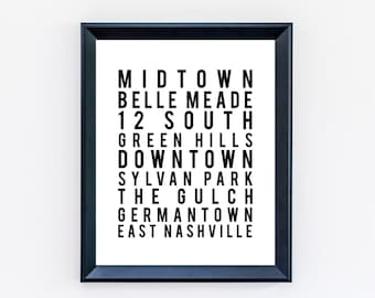 37206 Nashville TN Zip Code Print - Etsy