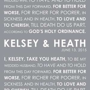 Wedding Vows Print Wedding Vows Art Personalized Vows Print Wedding Vows Design Vows Art Vows Print Wedding Gift Shower Gift image 2