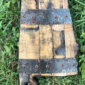 1' Alabama State Bourbon Barrel Wood Cutout with Rings