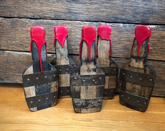 1’ Bourbon Barrel Wood  Bottle Cutout with Wax
