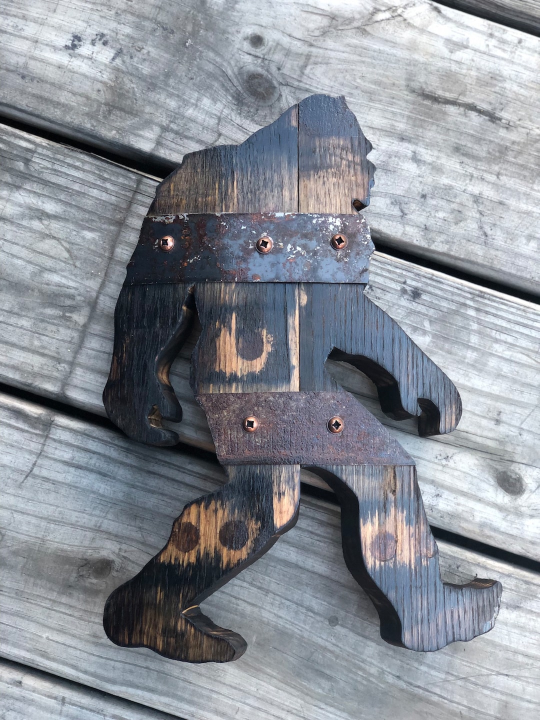 1’ Bigfoot Barrel Wood Cutout With Rings - Etsy