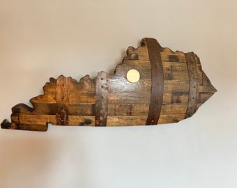 3' Kentucky State Bourbon Barrel Cutout with Bunghole.