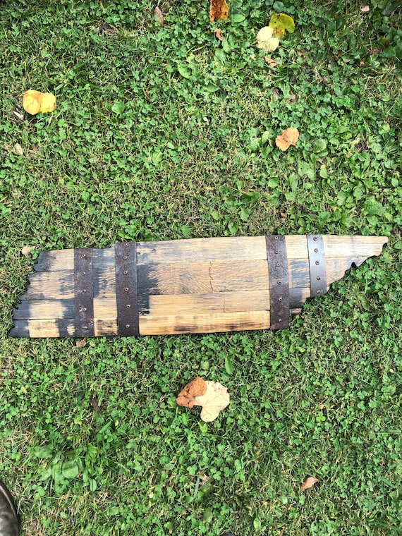 3' Tennessee State Bourbon Barrel Wood Cutout with Rings