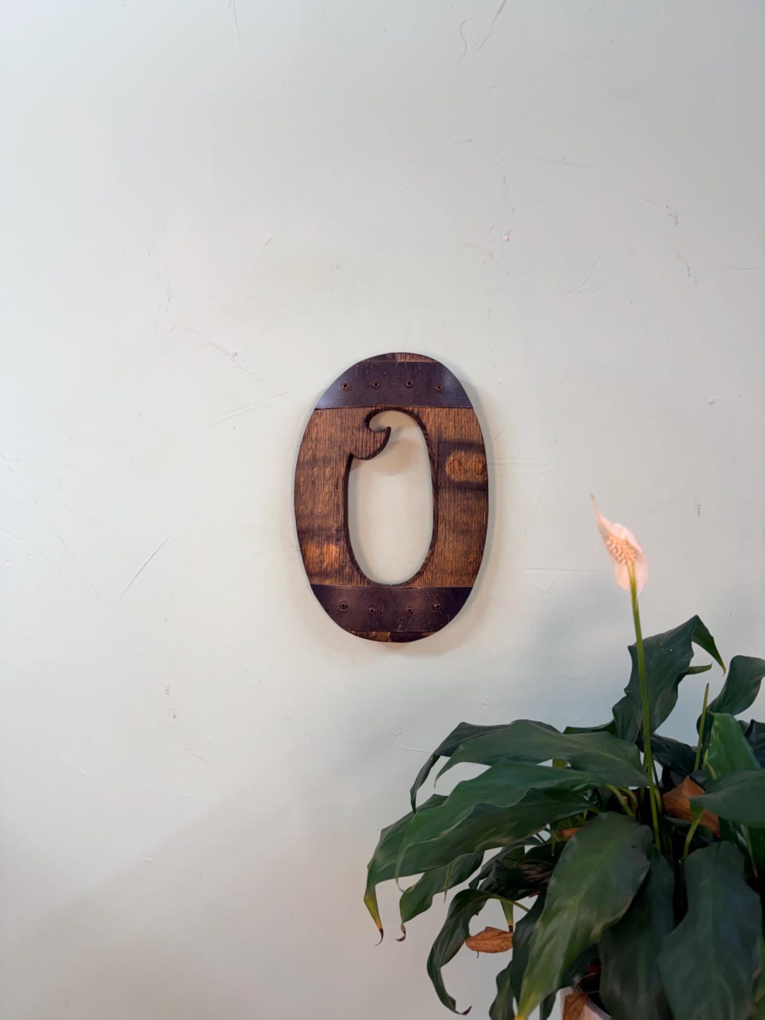 1ft “O” Script Monogram Bourbon Barrel Wood Cutout With Rings - Etsy