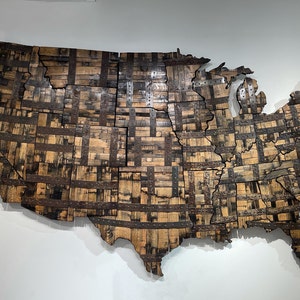 8’ United States Bourbon Barrel Wood Cutouts with Rings