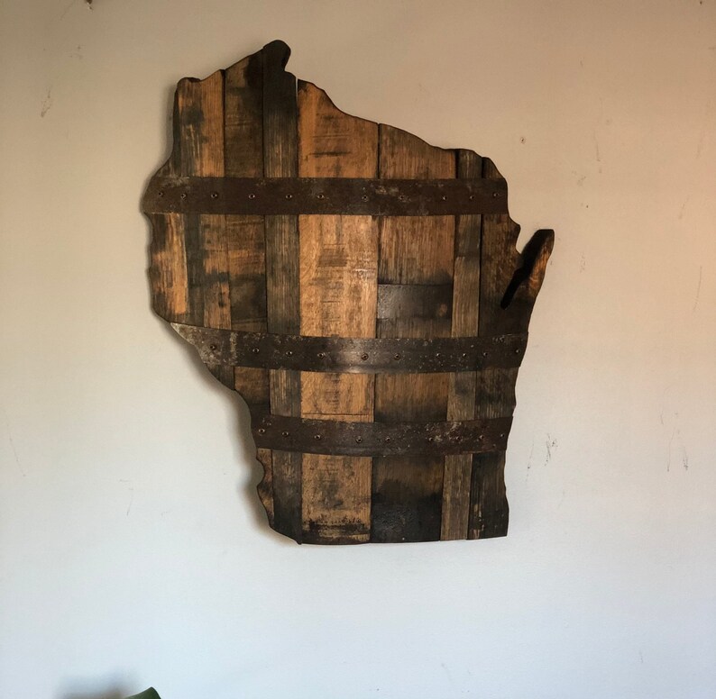 Wisconsin State Bourbon Barrel Wood Cutout