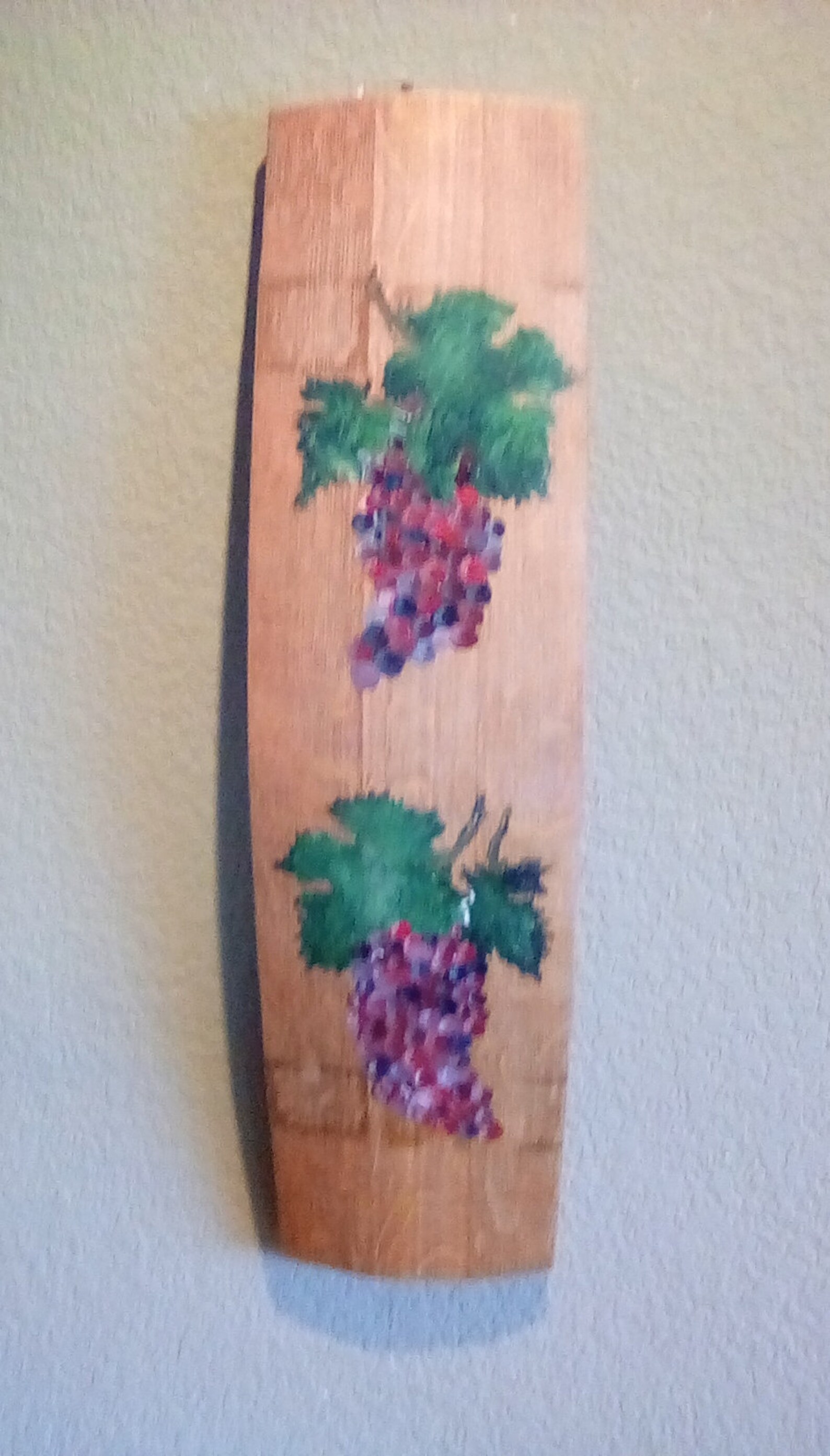 Hand Painted Barrel Stave With Grapes Wine Country Wall Art Etsy