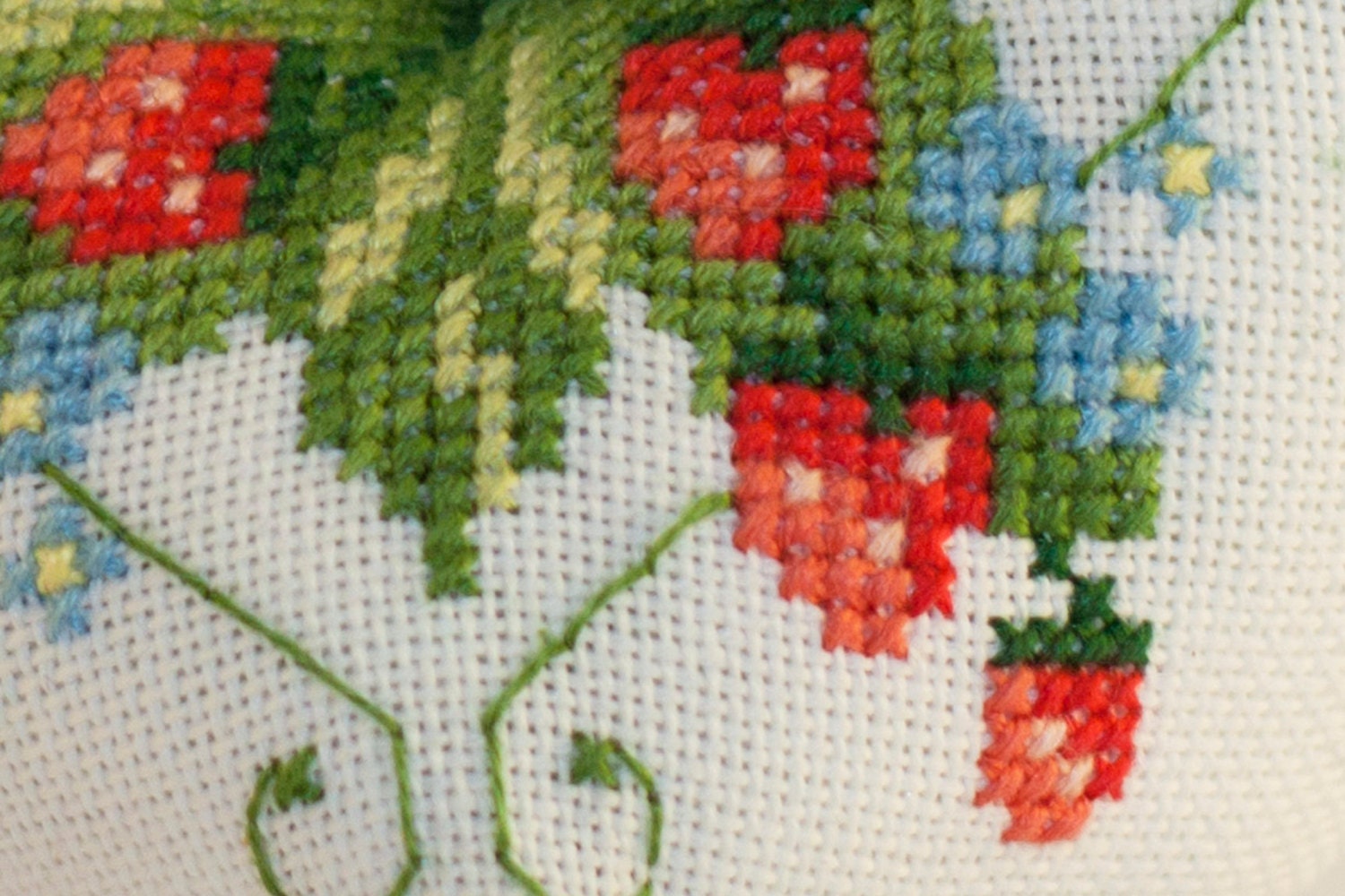 PIN CUSHION With Cross Stitch Strawberries Etsy