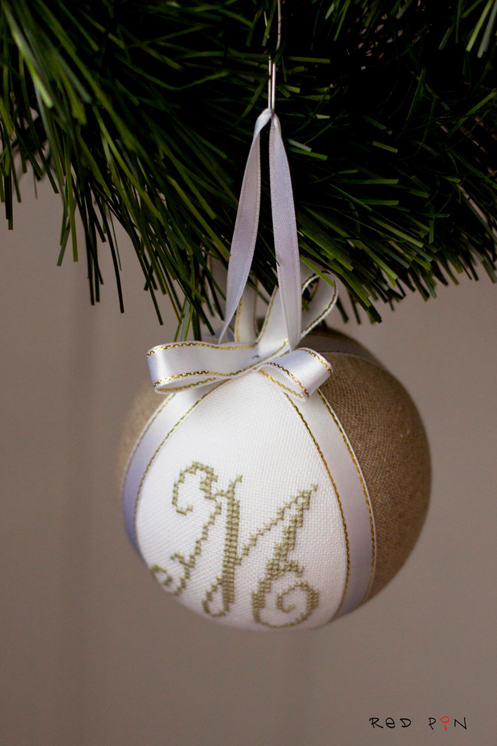 Monogrammed Christmas Ornament Personalized Ornament Etsy