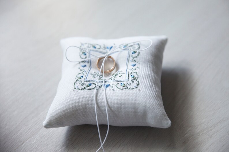 personalized ring bearer pillow hygge wedding decor white ring pillow laurel wreath ring pillow Wedding Ring Pillow Ring Bearer Pillow