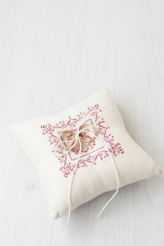 Ring Bearer Pillow Wedding Ring Pillow Burgundy Ring Pillow Etsy