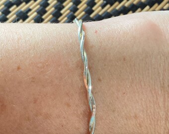 Sterling Silver Twist Bracelet Italy - Etsy