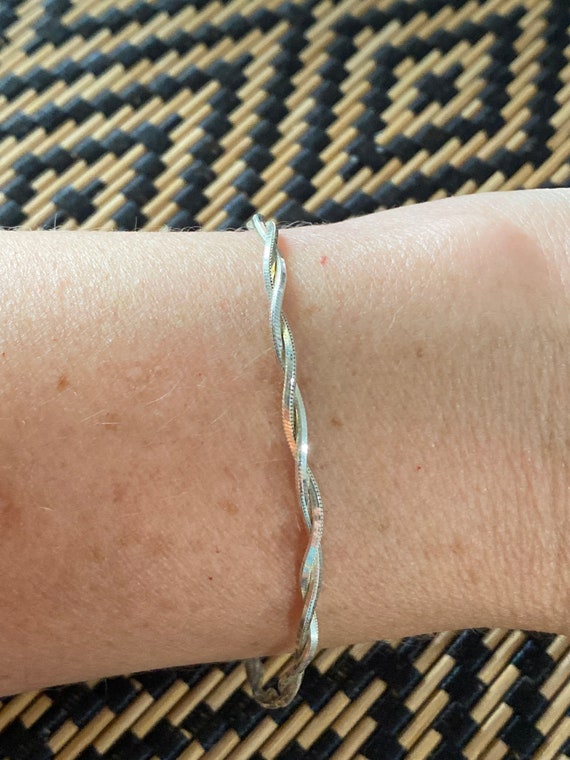 ITALY MADE SILVER925 TWIST BRACELET/シルバー Twist Chain Bracelet Sterling Silver 925/birthday/graduation