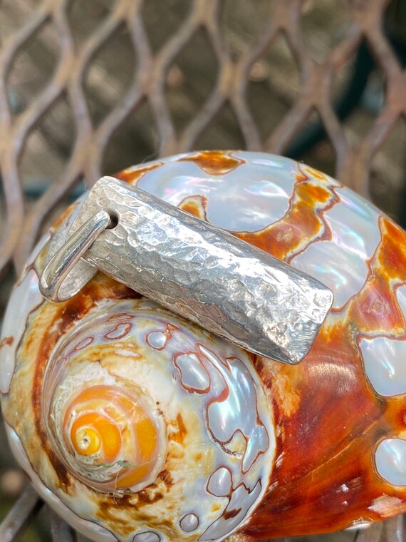 Barse Hammered Sterling Silver Pendant: Rectangul… - image 5