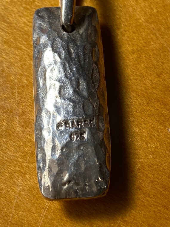Barse Hammered Sterling Silver Pendant: Rectangul… - image 3