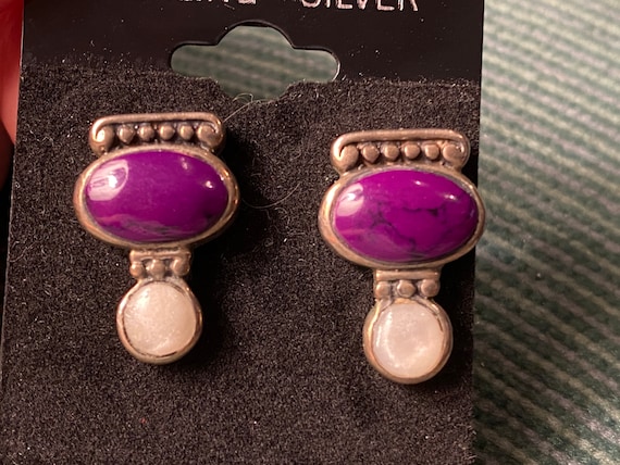 Charoite Sterling Silver Earrings Mexico - image 4