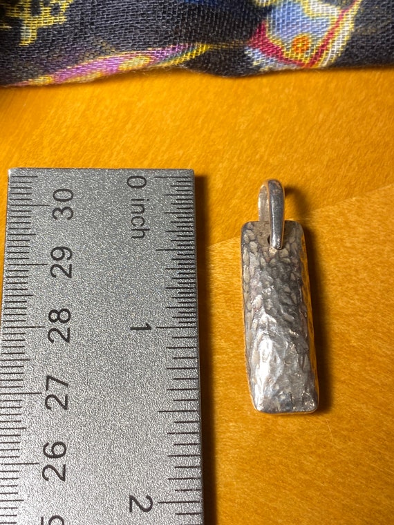 Barse Hammered Sterling Silver Pendant: Rectangul… - image 6