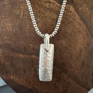 Barse Hammered Sterling Silver Pendant: Rectangular Texture