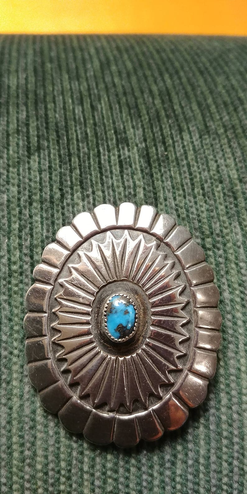 Mary B. Smith Turquoise Concho Sterling Silver Pendant or - Etsy
