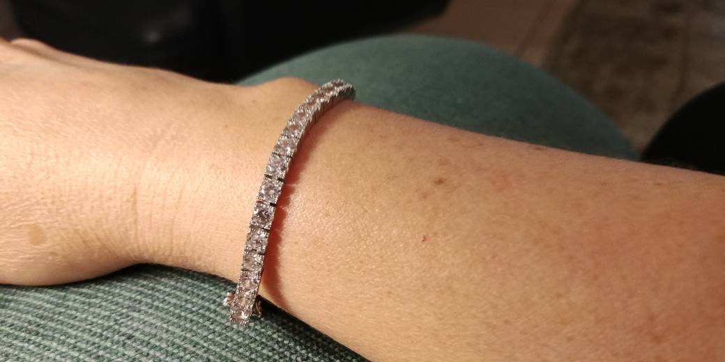 Vanna K Cubic Zirconia Sterling Silver Tennis Bracelet CZ - Etsy Vanna K Cubic Zirconia Sterling Silver Tennis Bracelet CZ - Etsy