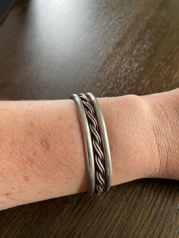 Sterling Silver Braided Cuff Bracelet