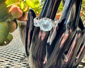 DK Vintage Sterling SilverTopaz Ring Size 6