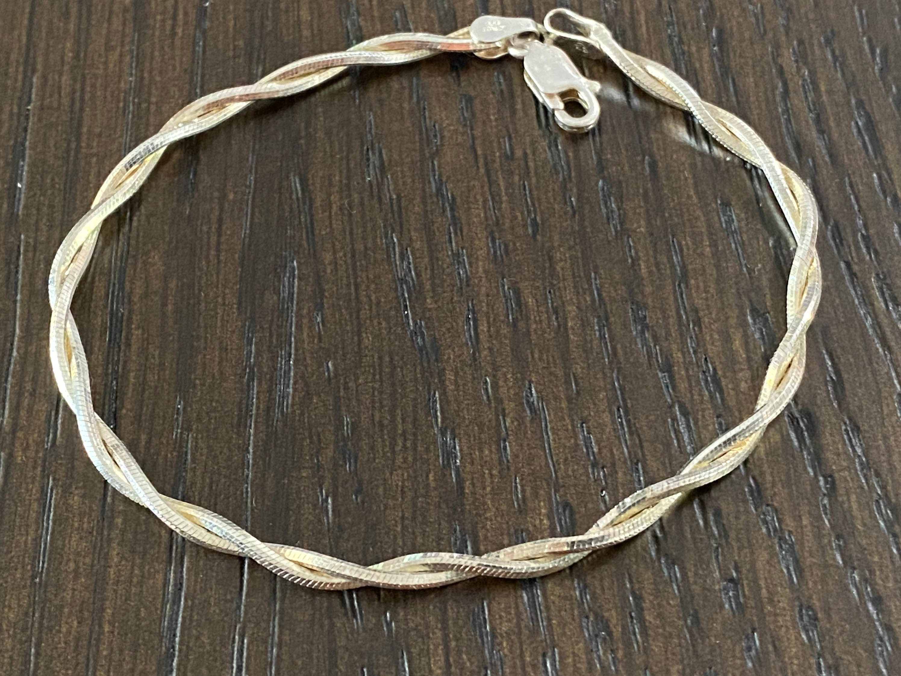 Sterling Silver Twist Bracelet Italy - Etsy Israel
