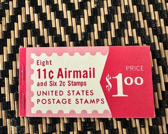 US BKC22 MNH Stamp Booklet: Eight 11c Airmail and Six 2c Stamps