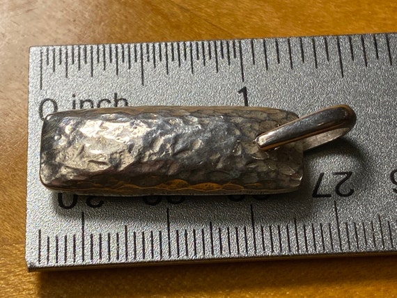 Barse Hammered Sterling Silver Pendant: Rectangul… - image 4