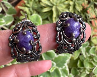 Carolyn Pollack Relios Charoite Sterling Silver Earrings