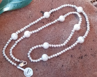 Sterling Silver Freshwater Pearl Bead Necklace