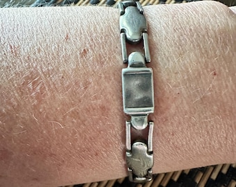Vintage Sterling Silver Italy Link Bracelet 8 Inches