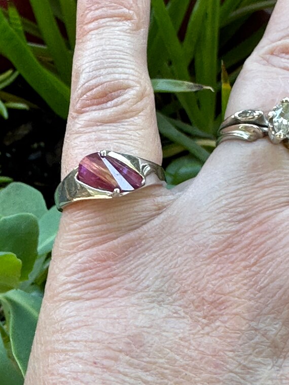 Unique Ruby Sterling Silver Ring Size 5.75 - image 1