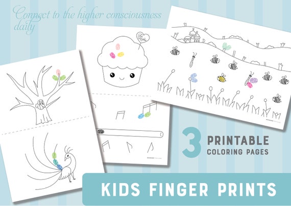 Kids Finger Prints Printables Kids Activity Printable Kids | Etsy