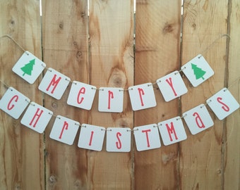 Merry Christmas Banner, Sign , Christmas garland, Christmas Photo Prop, Christmas Decoration, Chipboard