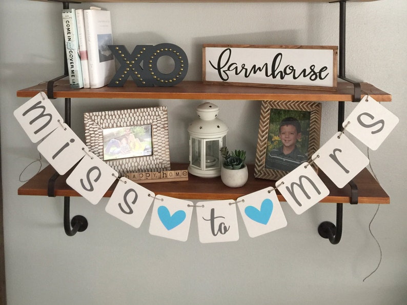 bachelorette party sign bridal shower photo prop engaged she said yes Miss to Mrs Banner