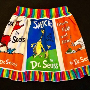 Dr. Seuss ruffle twirkly skirt- Size girls 5, 6, 7, 8, 9, 10 and 12