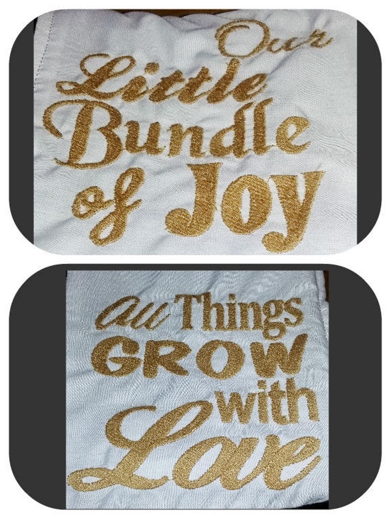 12 Baby Blanket Sayings machine Embroidery Jef, Hus, Pes, Pec, Vip, Xxx